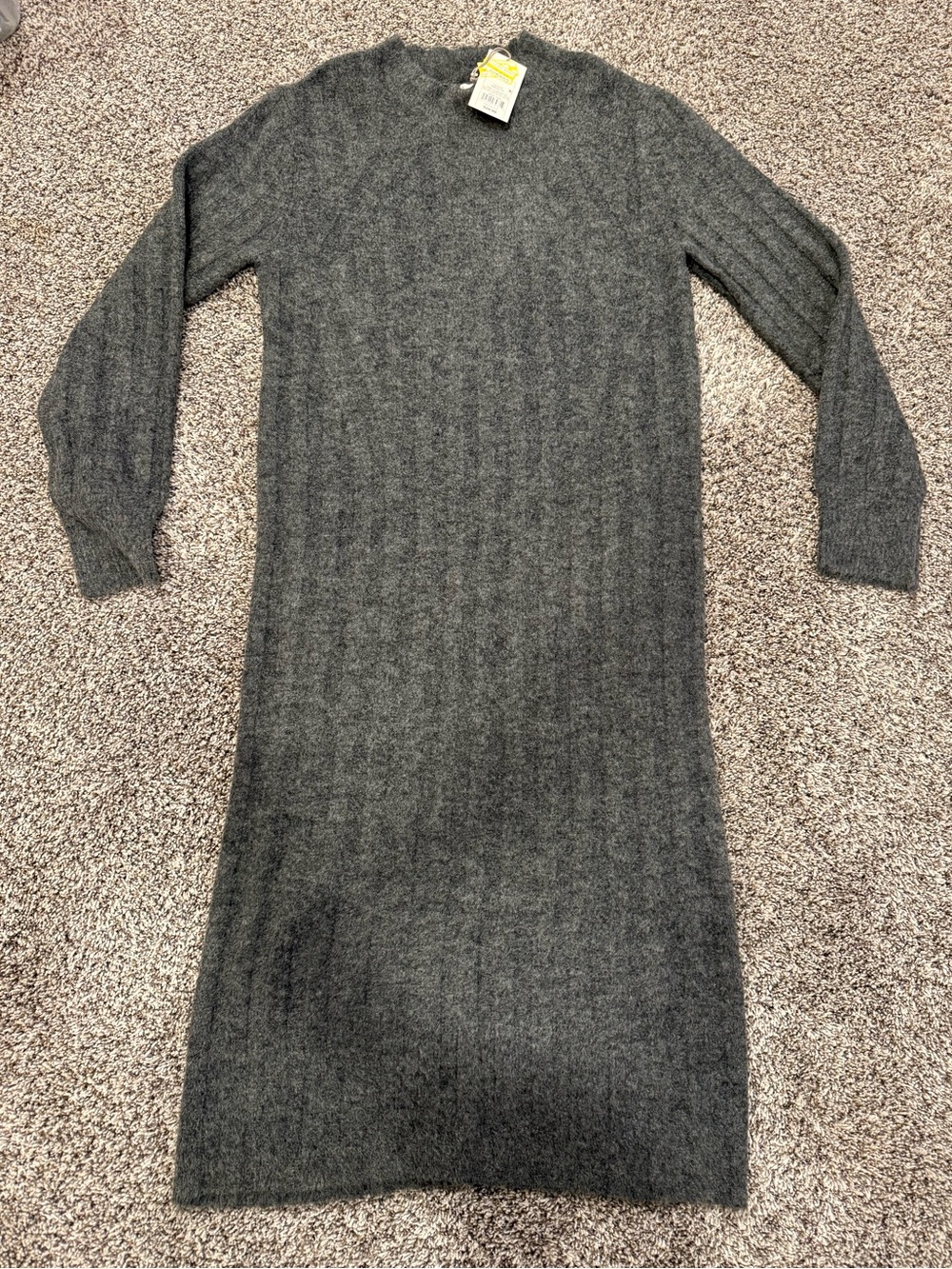 a new day Charcoal Gray Ribbed Long Sleeve Knit Dress